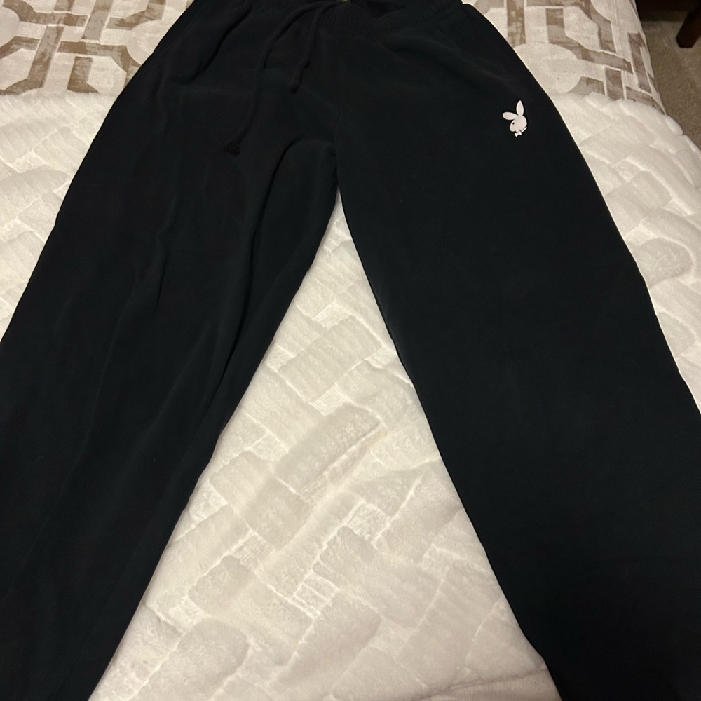 PacSun Black Track Pants with White Logo